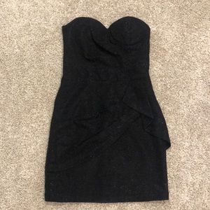 Foreign Exchange Sparkly Black Strapless Dress